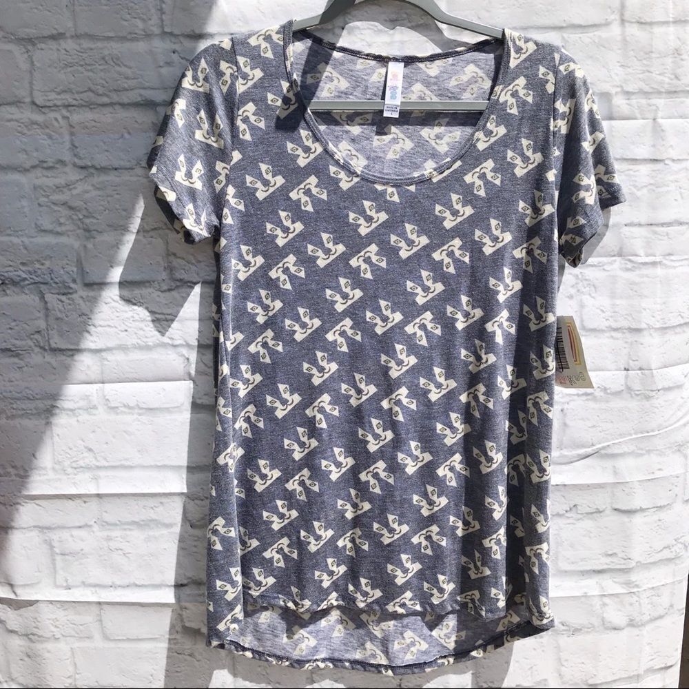 LuLaRoe Classic Blue Cat Short Sleeve Tee S
